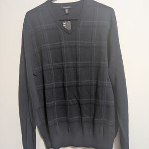 Van Heusen Men's Dark Blue V-Neck Sweater